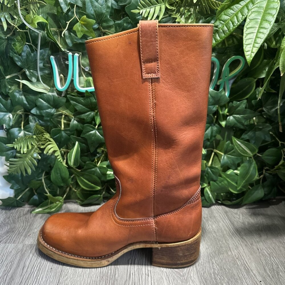 Vintage 70’s Campus Pull On Boots 10 D Leather Ri… - image 8